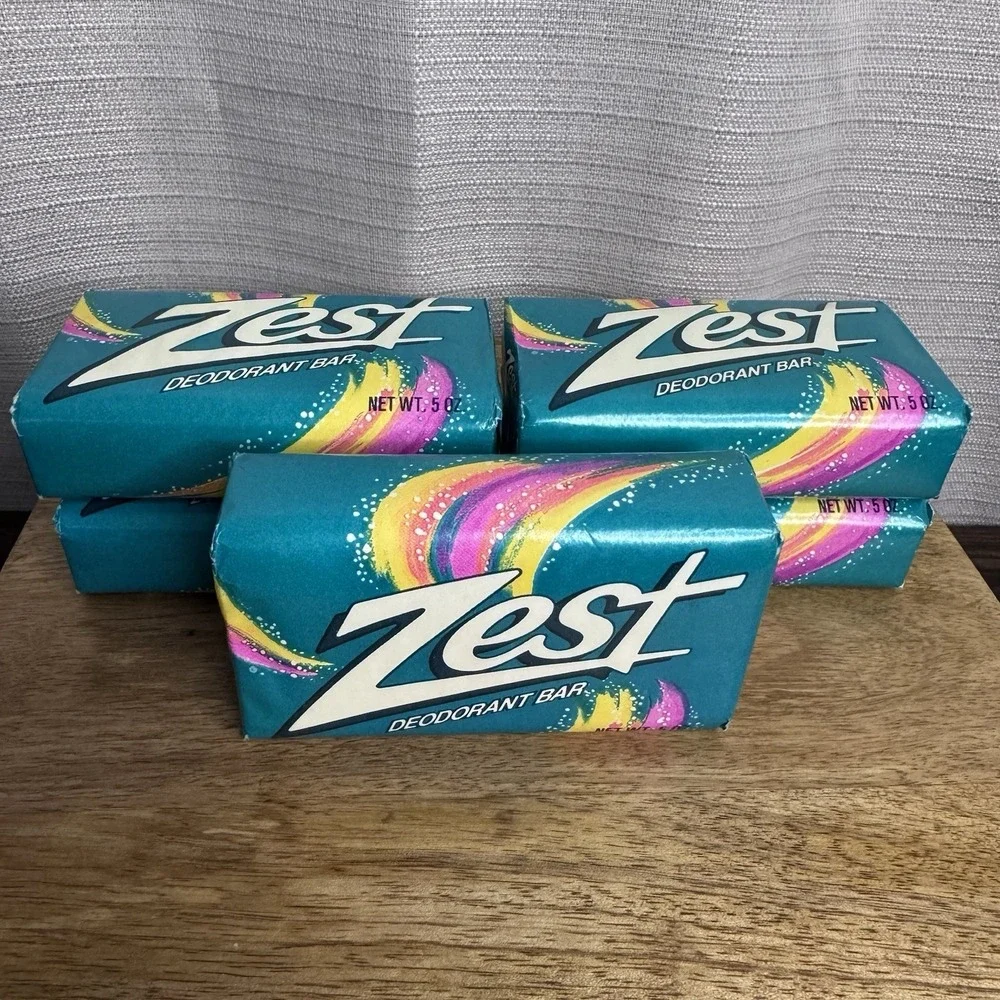 Lot Of 5 1988 Original Zest Deodorant Bar Soap Zestfully Clean 5oz Bar Sealed - Picture 1 of 6